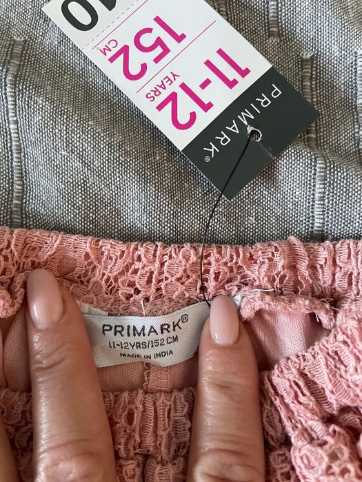 Bluza dantela pt fete culoare roz piersica, marimea 152