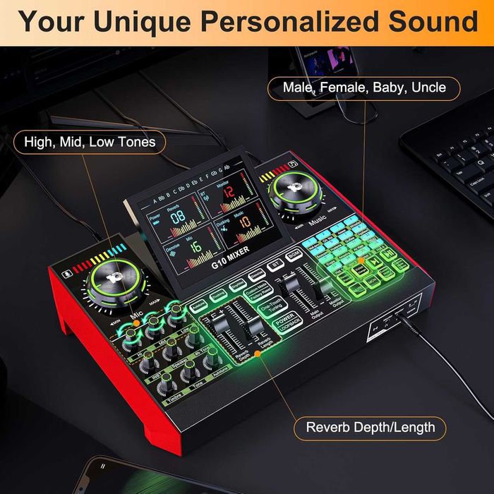 Vând G10 Audio Mixer / Sound Board-Podcast, Streaming, Karaoke. NOU!