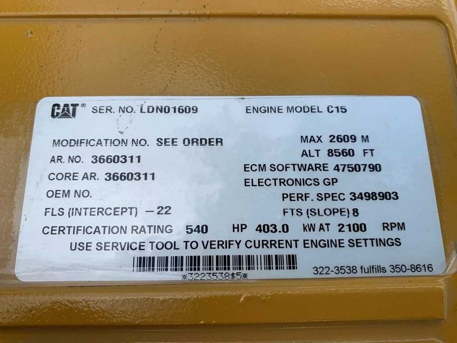 Motor Caterpillar C15 pentru excavator generator utilaje constructii, cod piesa C15, stare buna