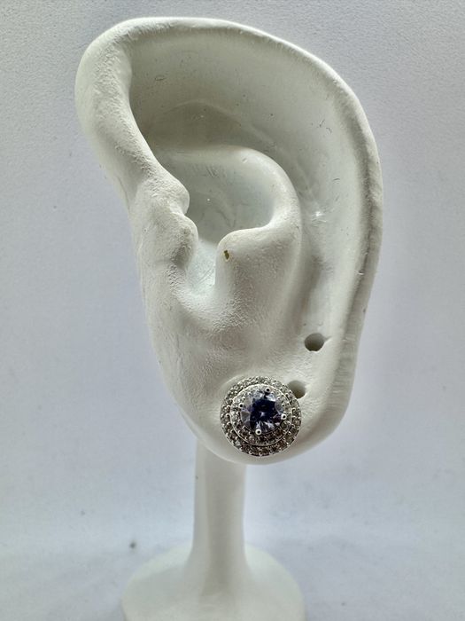 Сребърни обеци с мойсанит (Диамант) 0.5 карата