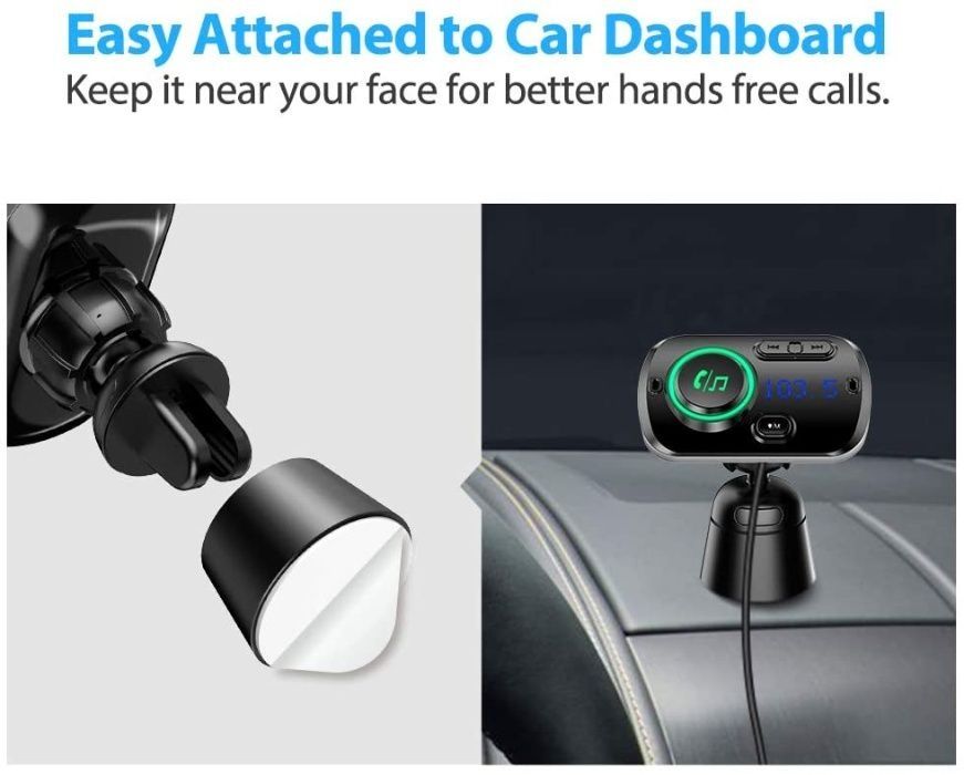 Transmițător Bluetooth 5.0 + hansfree, car kit, dual USB