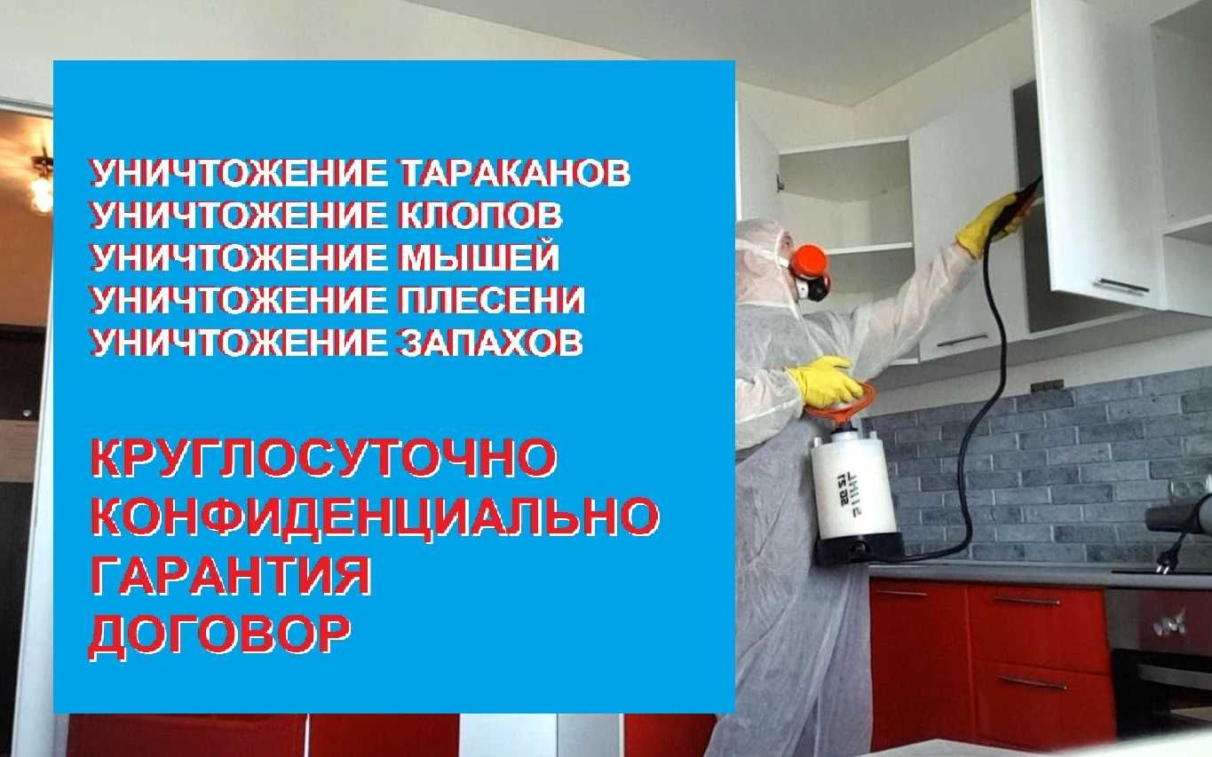 Уничтожение клопов, блох, тараканов, мышей, дезинфекция, дезинсекция -  Дезинфекция помещений Алматы на Olx