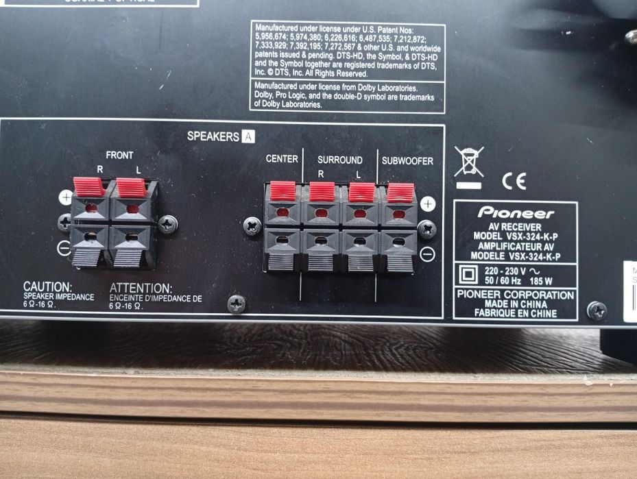 5.1 канален ресивър PIONEER VSX-324 USB  hdmi