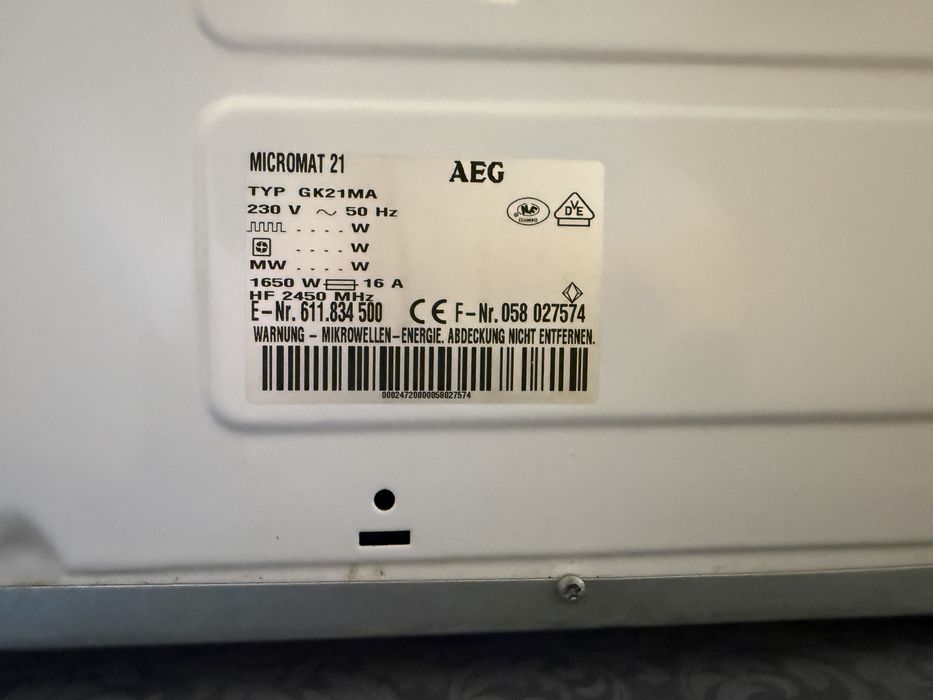 Cuptor cu microunde AEG MICROMAT 21