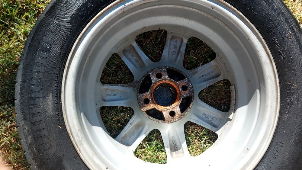 Roti cu Jante Aliaj 4x100 R15, anvelope 185x65 Continental