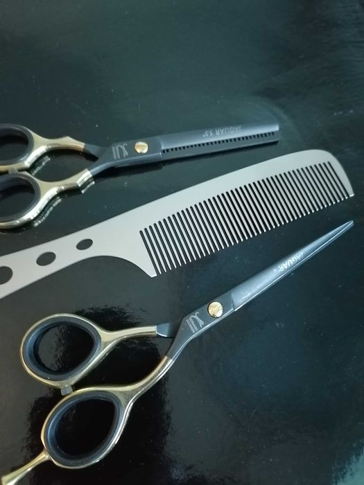 Set Foarfeci profesionale jaguar de tuns filat pieptăn 6
