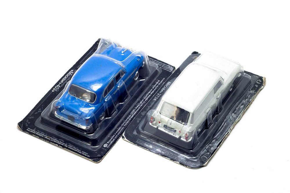 Игрушечные модели машин Москвич-403, Москвич-2734, ИЖ-2715, ДеАгостини