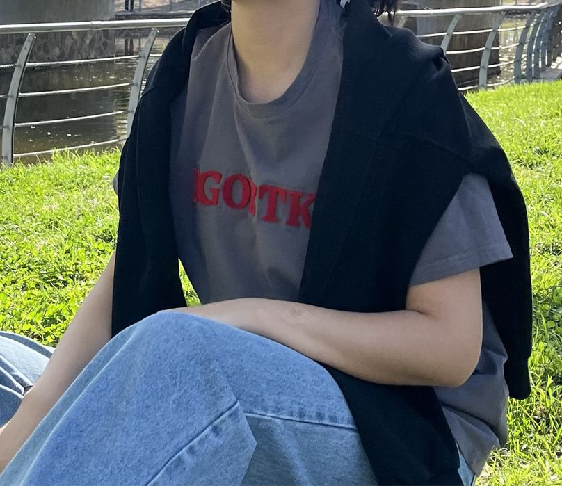 Корейская женская оверсайз футболка