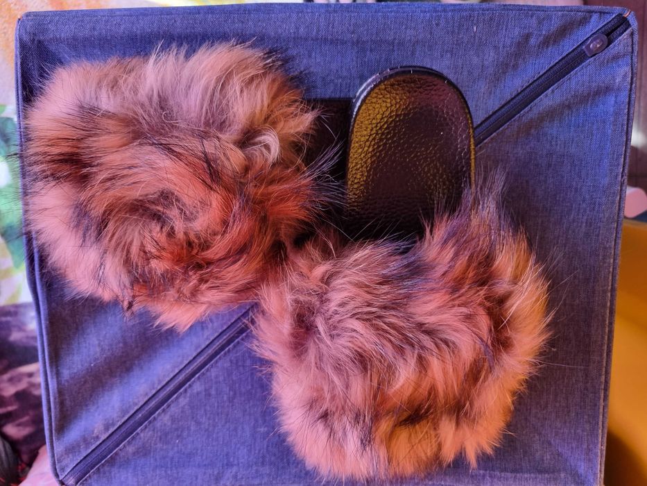 Ункални дамси чехли с естествен косъм!Налични всички номера!