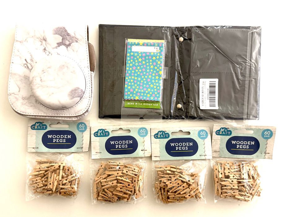 Комплект Фотоалбум Калъф за Fuji Instax Mini 9 + 240 Щипки за Снимки