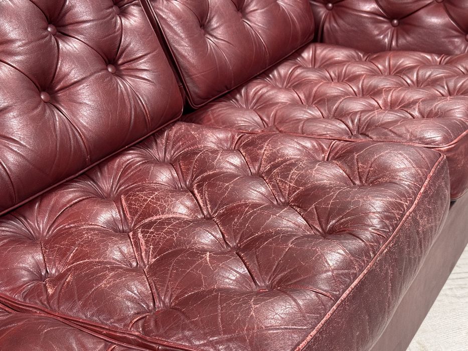 Винтидж диван 3-ка естествена кожа Р473