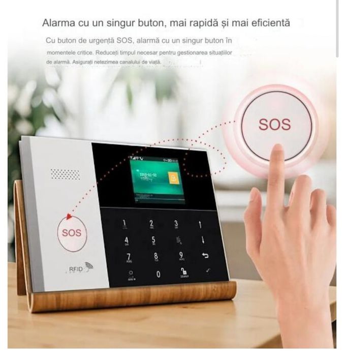 Sistem de alarma anti-furt WIFI+GSM 4G cu aplicatia Tuya Smart, wirele