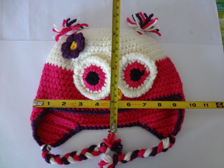 Детски ръчно плетени шапки Миньон, Бухалче, Куче, с помпон, с цвете