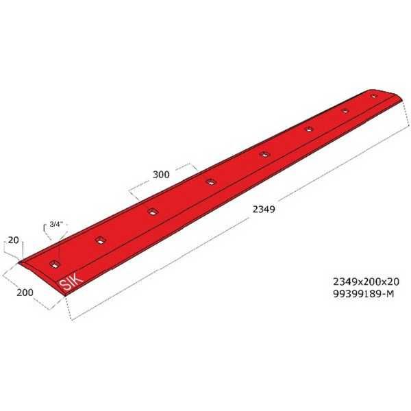 Cuțit pentru buldoexcavator 2349x200x20, 8x3/4'' – rezistență ridicată