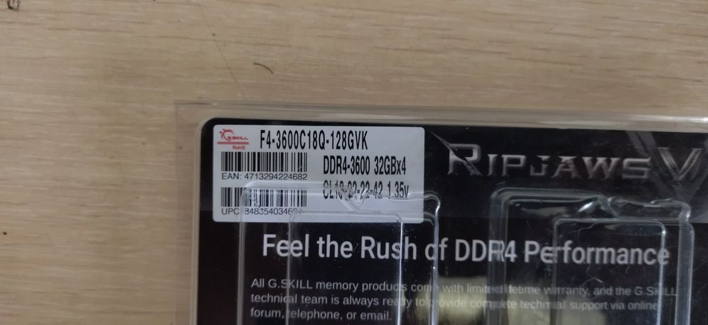 DDR4 128gb 3600 kit G.skill ripjaw