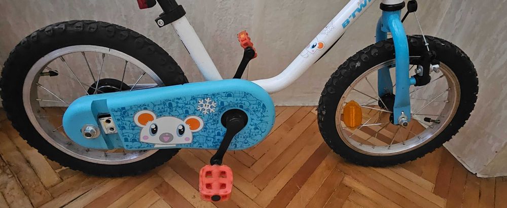 Детски велосипед BTWIN 100 Arctic (14 инча) + помощни колела (3-5 г.)