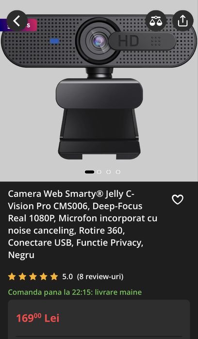 Camera Web Smarty® Jelly C-Vision Pro,microfon incorporat, rotire 360