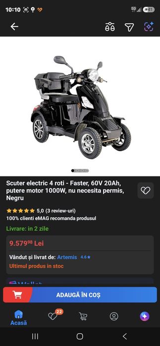 Ocazie ! Scooter Electric 4 Roți ZTech ZT-18  Persoane cu Dizabilități