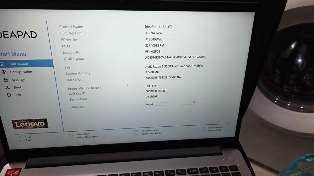 Laptop Lenovo  Ryzen 5 5500U 16 gb RAM ddr4