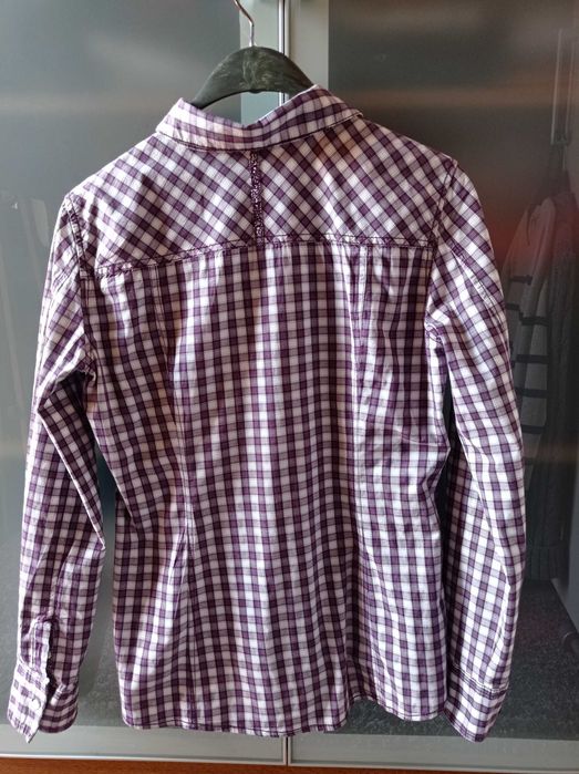 Карирана риза Tom Taylor в лилаво и бяло, размер 38, без забележки
