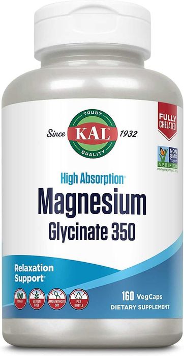 KAL Magnesium Glycinate Глицинат магния магний mahniy 160 вег капсул
