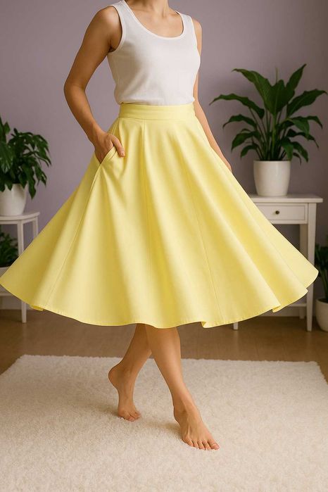 Fustă cloș galbenă Mint&Berry, marime 38 – pentru orice ocazii