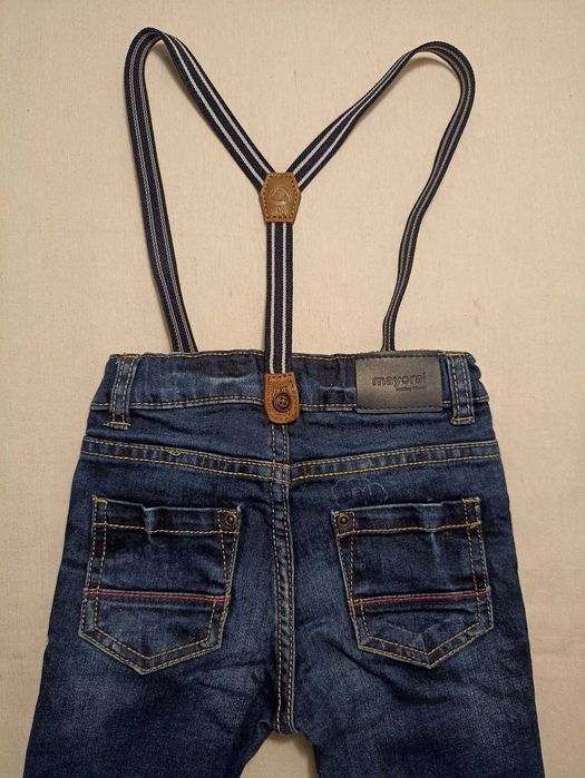 Бебешки комплект дънки, риза и жилетка. Zara и Mayoral, от 12 мес.