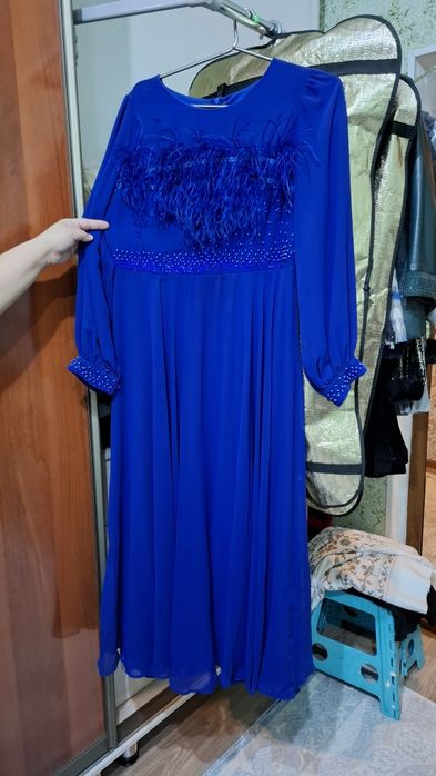 Турецкая платье  синий очень хорошый