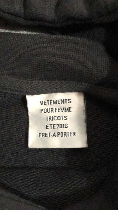 Vetements SS17 Champion Reversible Metal Logo Hoodie