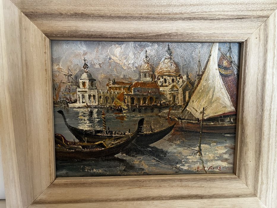 Tablou in ulei pe panza lipit pe carton Venetia