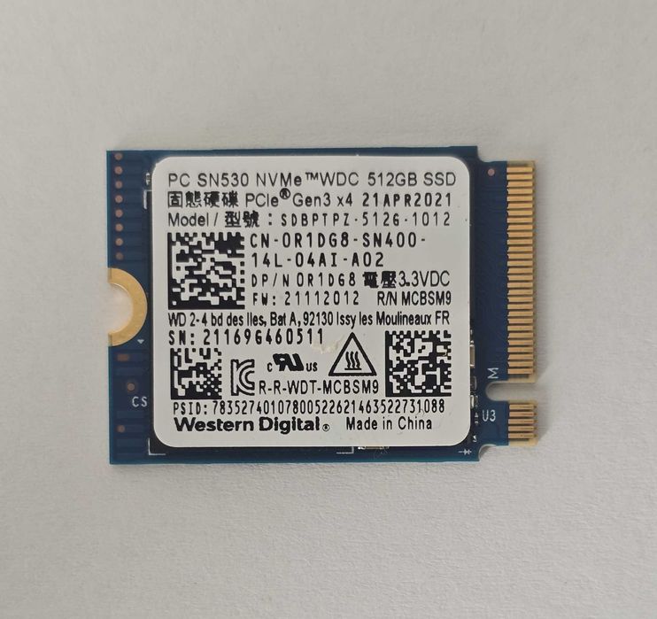 SSD WD SN530 512GB NVMe M.2 2230 PCIe 3.0   #12