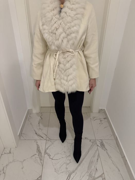 Palton Max Mara Blana Vulpe si Casmir