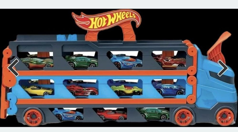 Hot wheeles 2 in 1 mega transportator mașini Pista