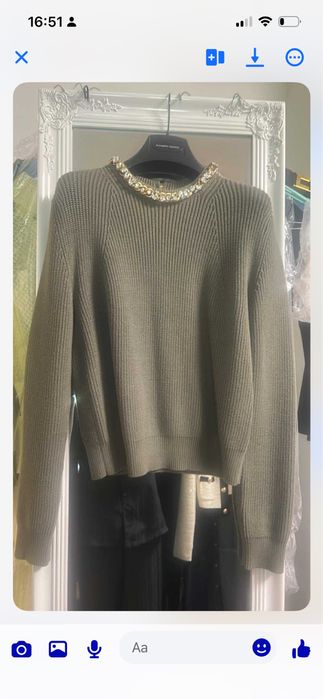 Elisabetta Franchi пуловер с елементи от кристали и цип с лого