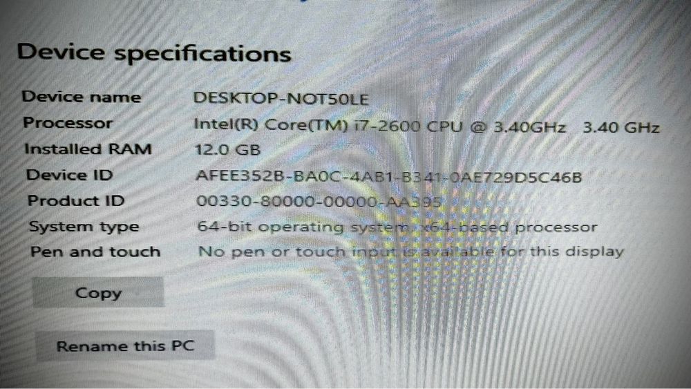 PC Lenovo i7 2600, 3,4Ghz, memorie 12gb video 1gb
