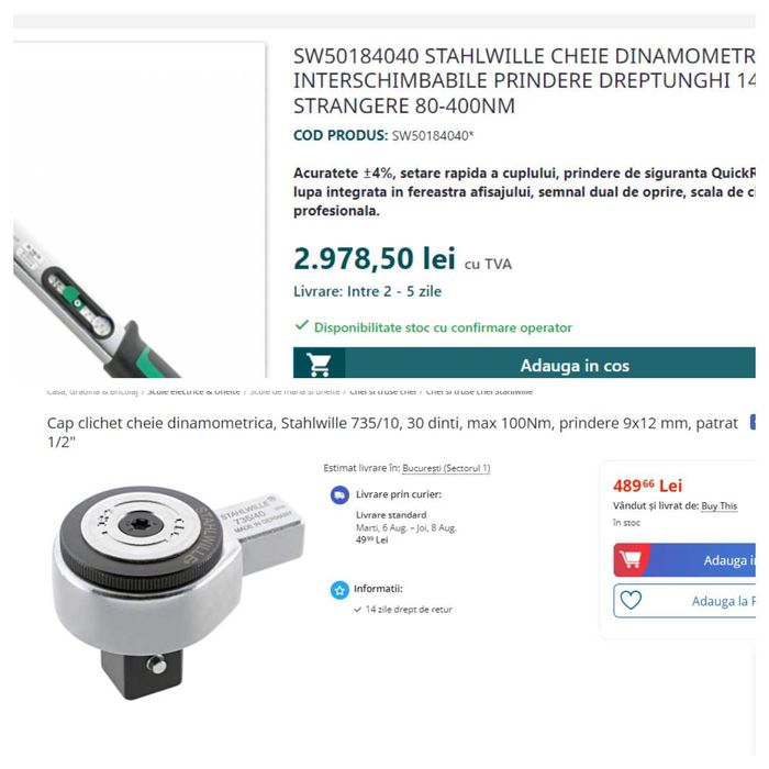 Cheie dinamometrica Noua Profesionala este in husa + Cap clichet