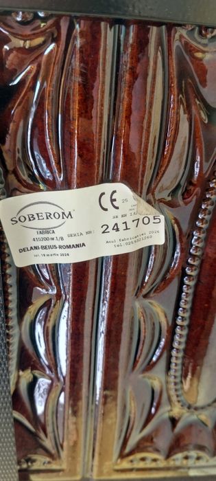 Soba de teracotă 4R+P+V cu plita ,nefolosita! In Ivesti,jud Galati.