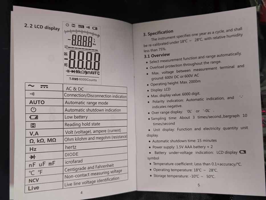 Multimetru Clampmetru, Aneng ST212 Black PRO