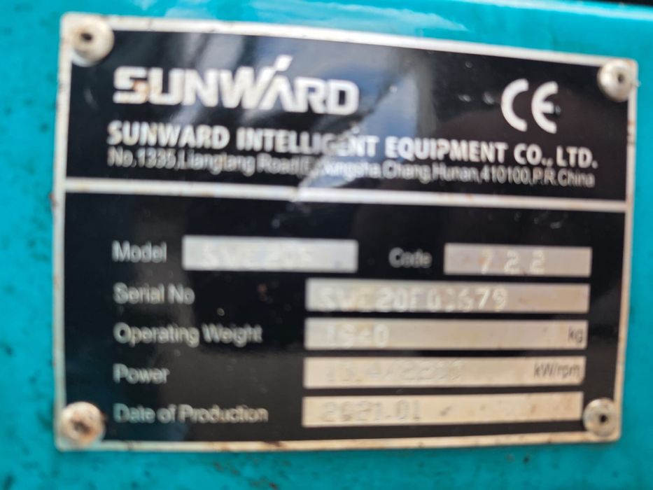 Miniexcavator Sunward Swe 20 F