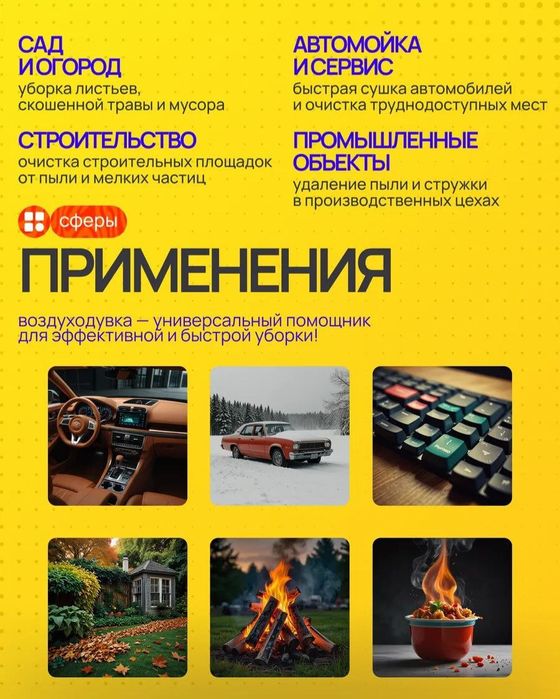 Воздуходувка пылесос аккумуляторная турбовентилятор для авто и пк