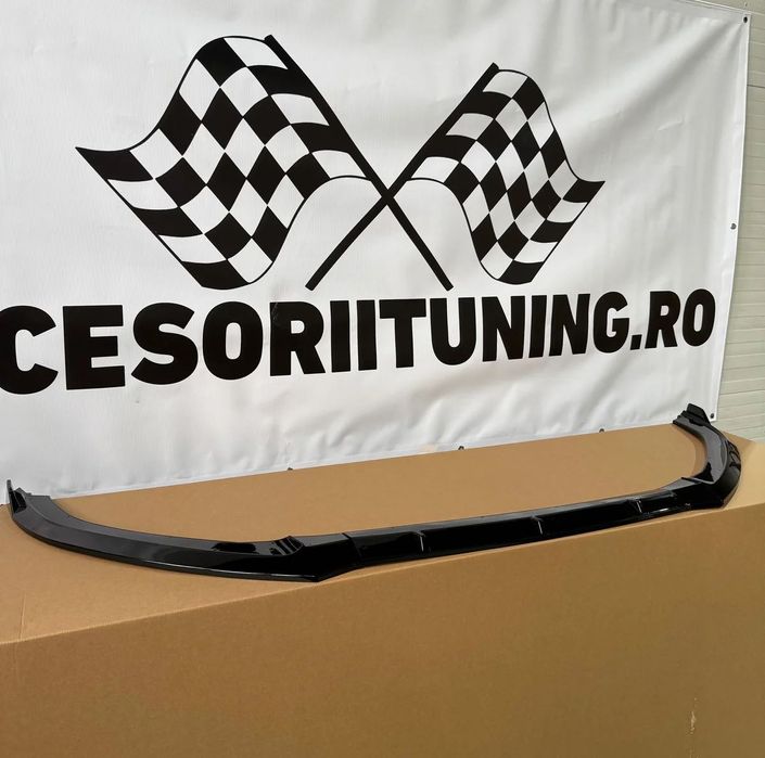 Lip prelungire bara fata S6 Audi A6 C7 S-Line 2011-2018 negru lucios