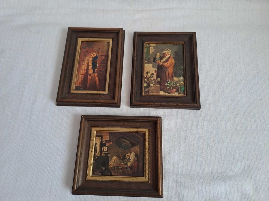 tablou pictura in ulei reproducere Carl Spitzweg 16/22 cm