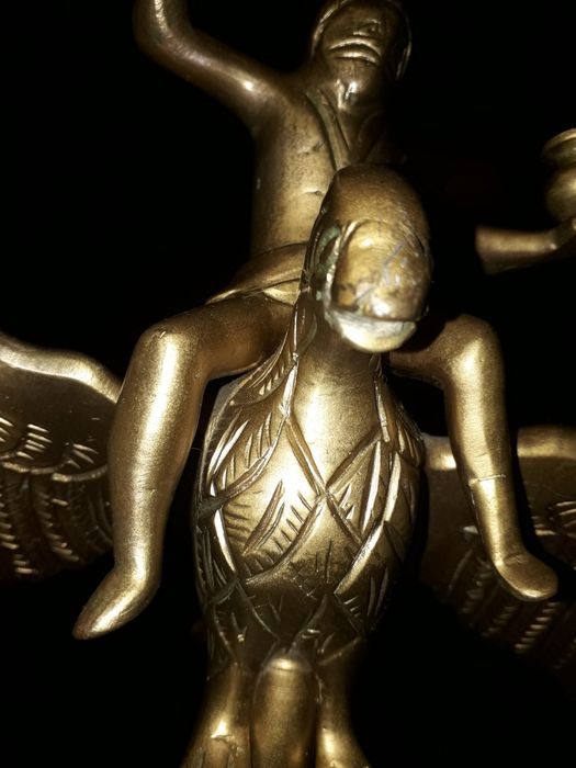 Statuie bronz,vintage, cu tematica interesanta, din colectia proprie!