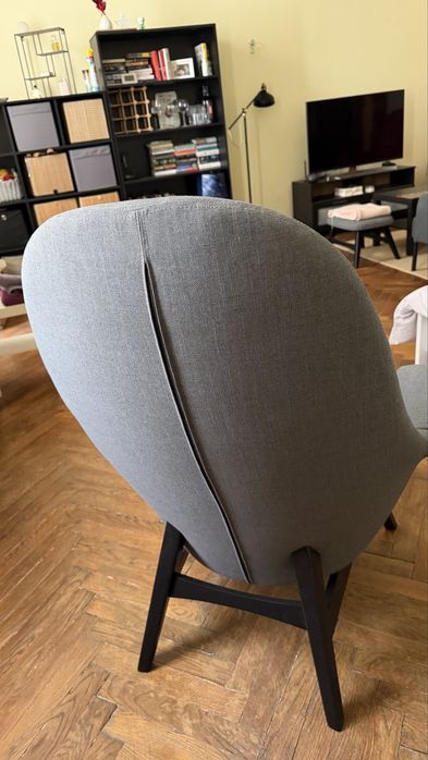 Set fotoliu + taburet IKEA BENARP – gri, stare foarte bună