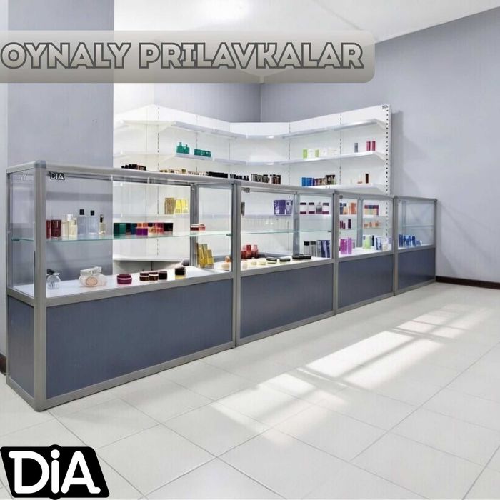 Прилавок витрина, стеклянная, metal oynaly vitrina va prilavkalar