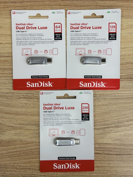 1 Тб, 512, 256, 128, 64, 32 Гб. Флешкa Type-C SanDisk Ultra Dual Drive