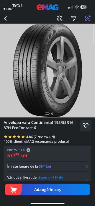Anvelope vara Continental EcoContact 6 195/55/16