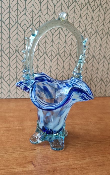 Coșuleț sticla Murano lucrat manual