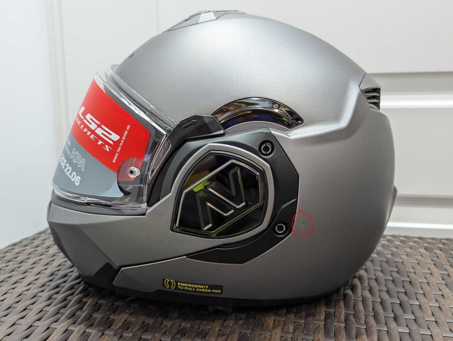 Casca moto LS2 Advant, marime S si XL (alb, argintiu, negru matt) - flip-back, ochelari