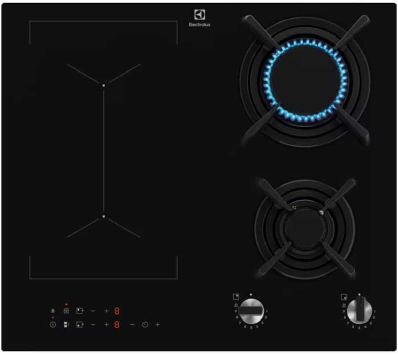 Plita incorporabila mixta Electrolux KDI641723K, 2 x gaz, 2 x inductie